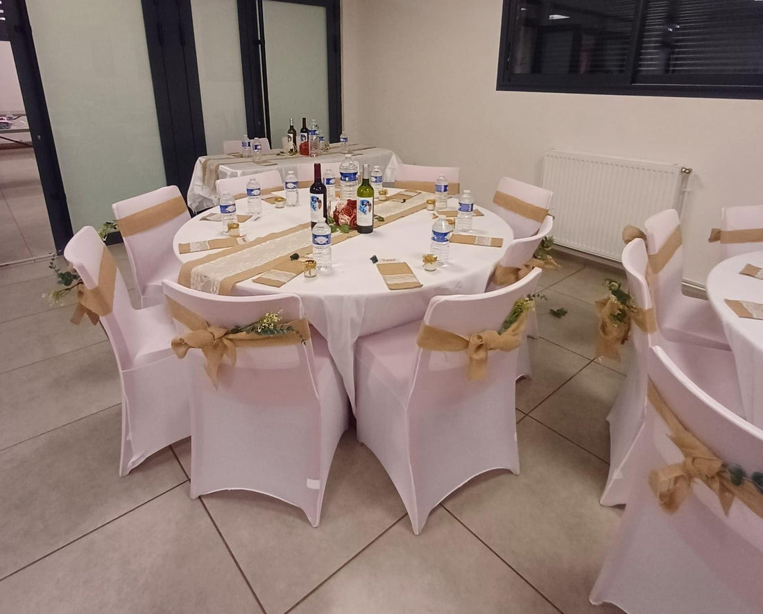 Bougies Bohème personnalisées sur la table du mariage d’Adakou